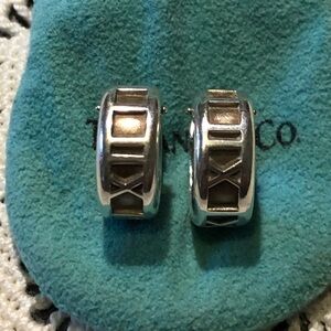 Tiffany & Co Atlas Sterling Silver Earrings Circa 1995